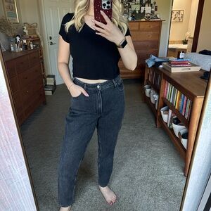 Abercrombie Women's Washed Black High Rise Jeans